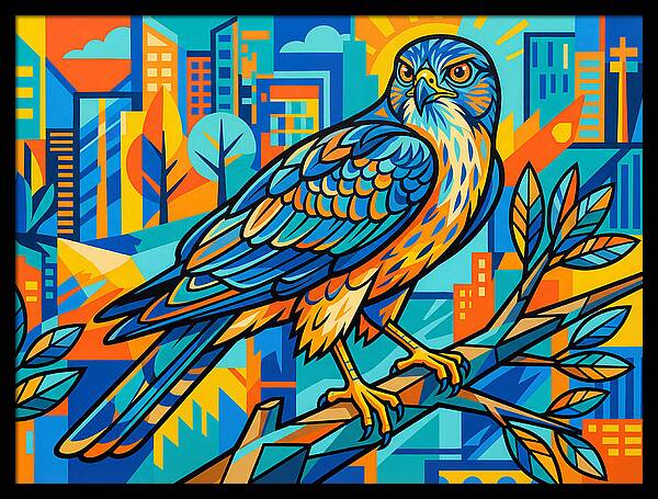 Pigeon Hawk Perched In Urban Vibes