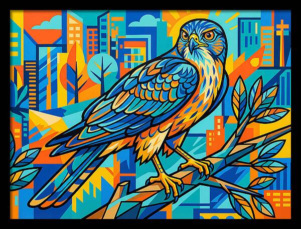 Pigeon Hawk Perched In Urban Vibes