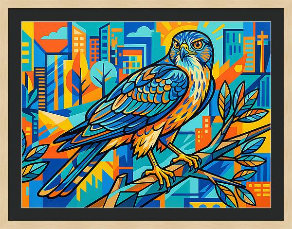 Pigeon Hawk Perched In Urban Vibes