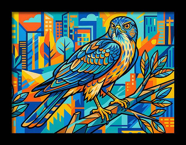 Pigeon Hawk Perched In Urban Vibes
