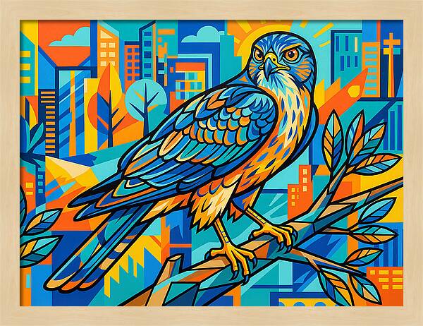 Pigeon Hawk Perched In Urban Vibes