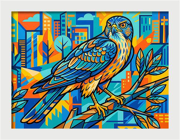 Pigeon Hawk Perched In Urban Vibes