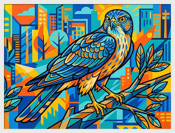 Pigeon Hawk Perched In Urban Vibes