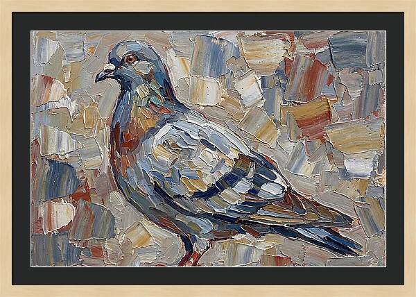 Pigeon In Palette Knife Style