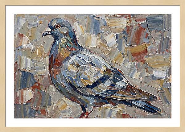 Pigeon In Palette Knife Style