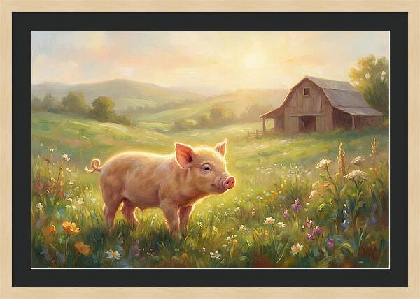 Piglet In Pastoral Landscape