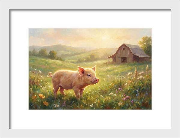 Piglet In Pastoral Landscape