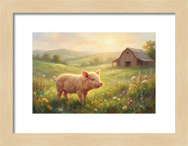 Piglet In Pastoral Landscape