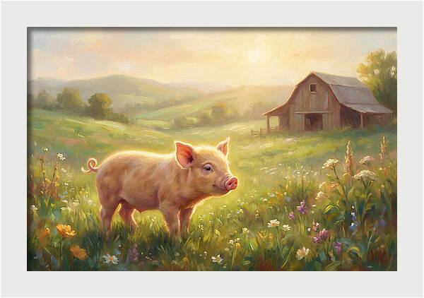 Piglet In Pastoral Landscape