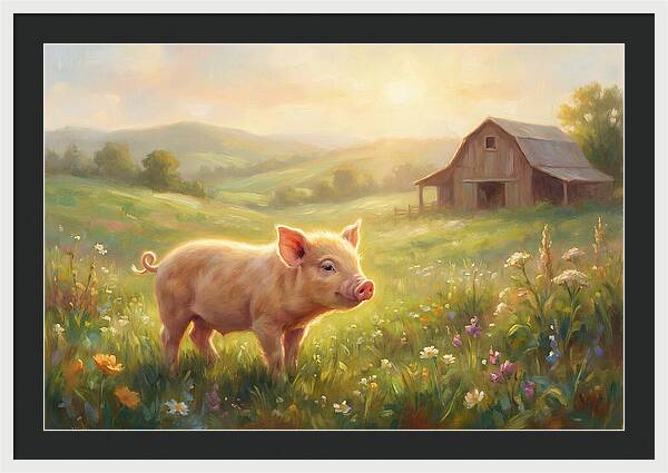 Piglet In Pastoral Landscape