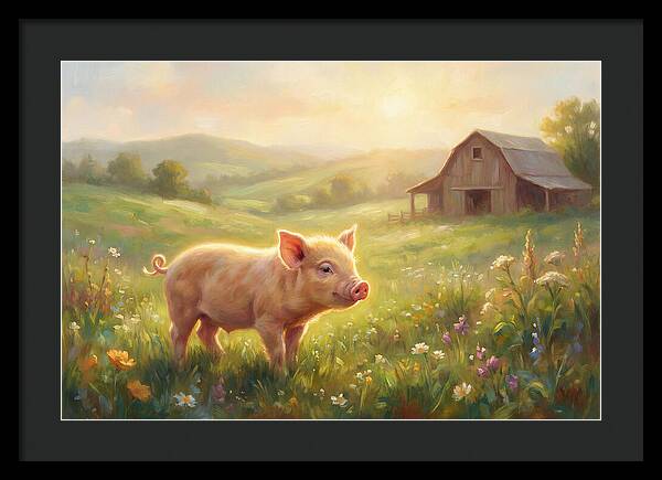 Piglet In Pastoral Landscape