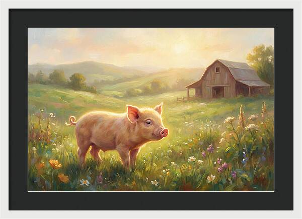 Piglet In Pastoral Landscape