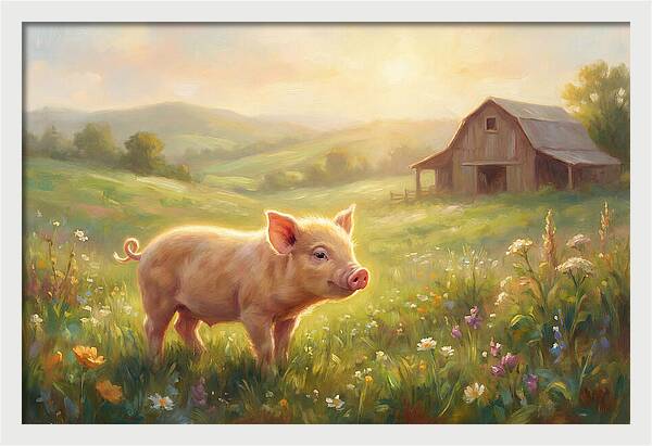 Piglet In Pastoral Landscape