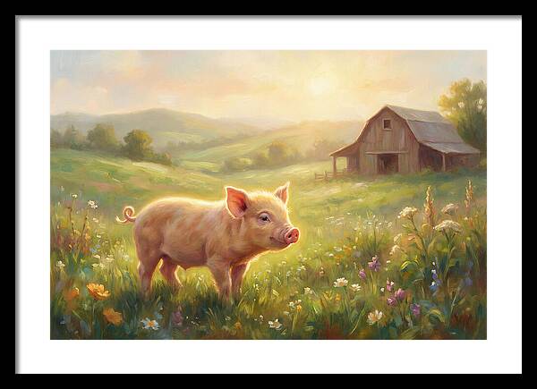 Piglet In Pastoral Landscape