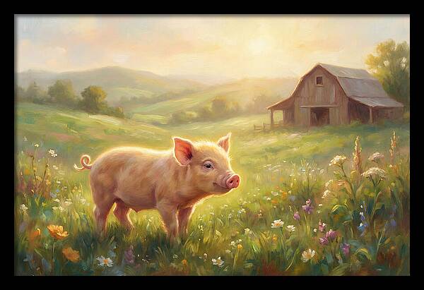 Piglet In Pastoral Landscape