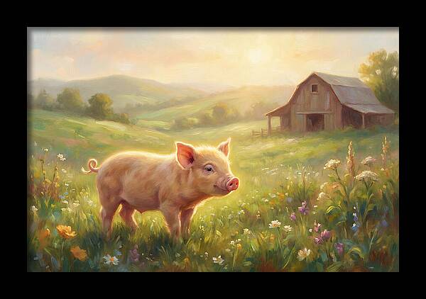 Piglet In Pastoral Landscape