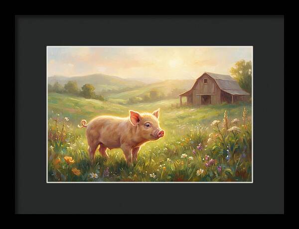 Piglet In Pastoral Landscape