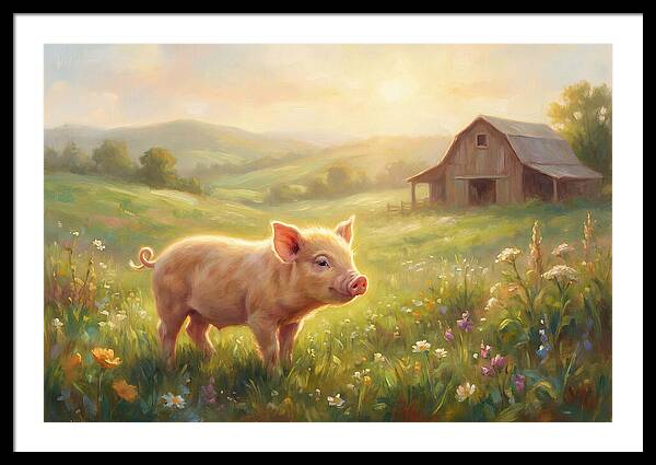 Piglet In Pastoral Landscape
