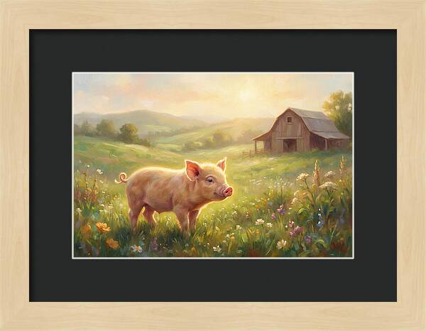 Piglet In Pastoral Landscape