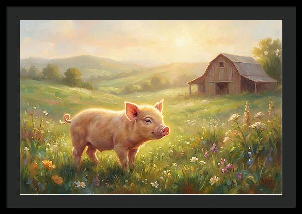 Piglet In Pastoral Landscape