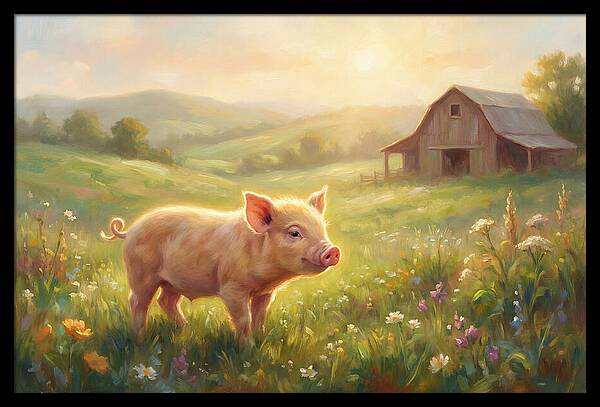 Piglet In Pastoral Landscape