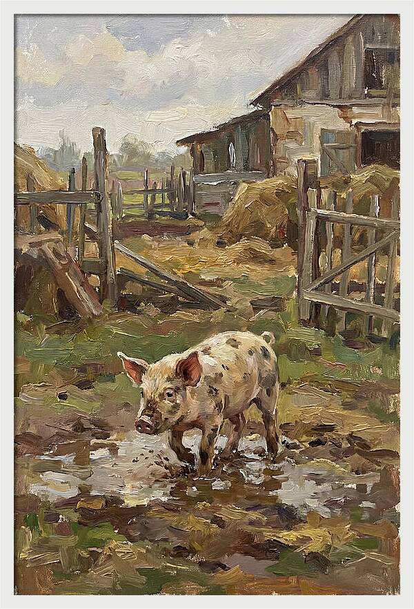 Piglet In The Farmyard