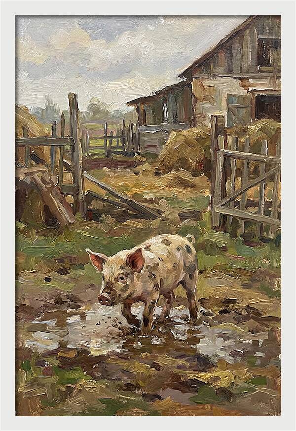 Piglet In The Farmyard