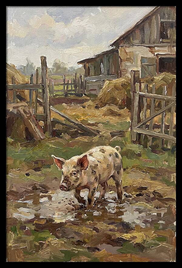 Piglet In The Farmyard