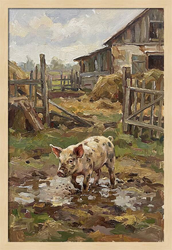 Piglet In The Farmyard