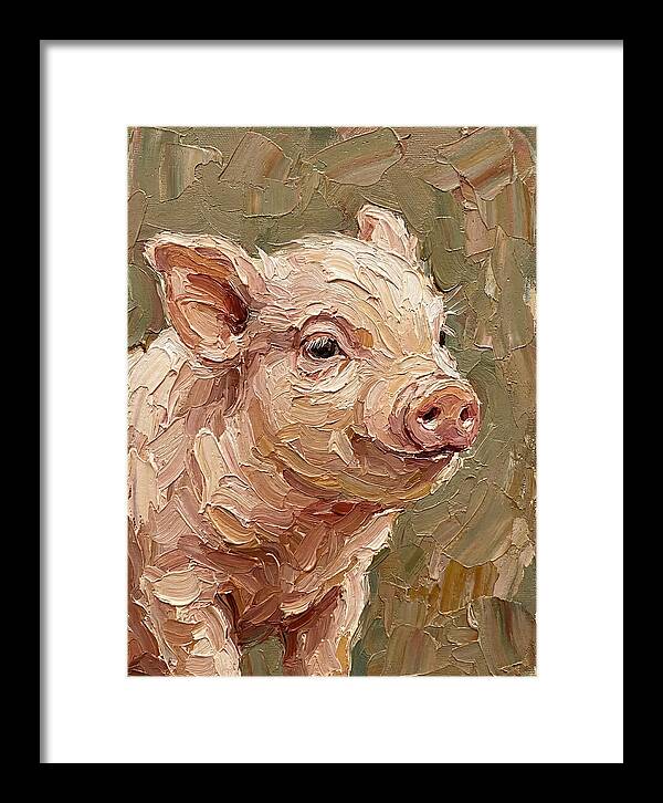 Piglet Portrait In Palette Knife Style