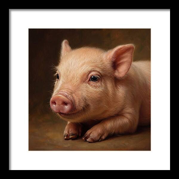 Piglet Portrait In Realism