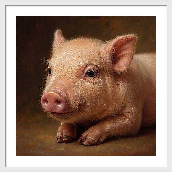 Piglet Portrait In Realism