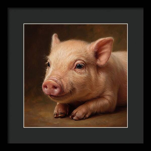 Piglet Portrait In Realism