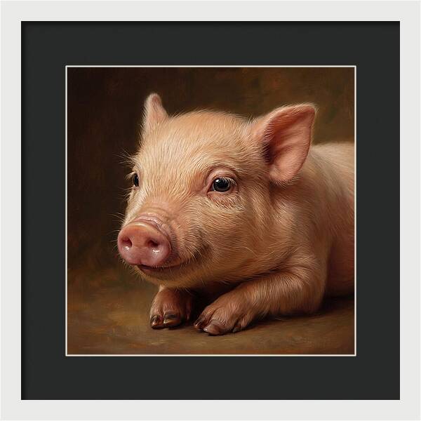 Piglet Portrait In Realism