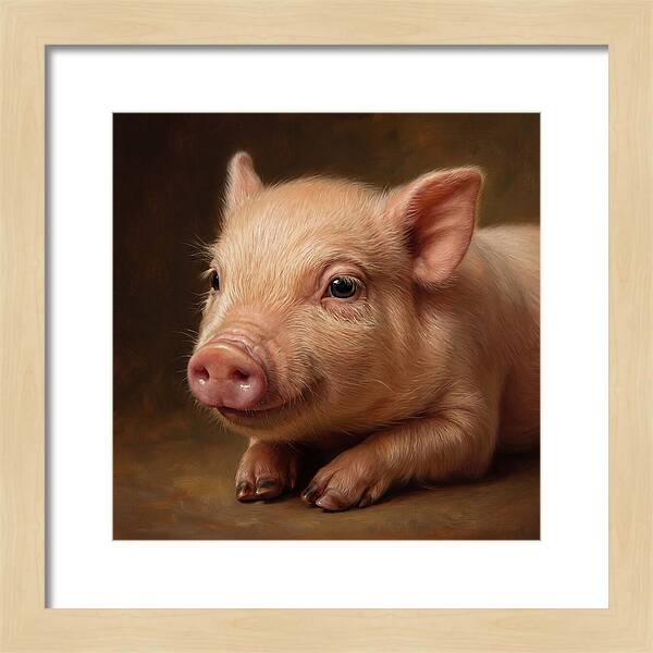 Piglet Portrait In Realism