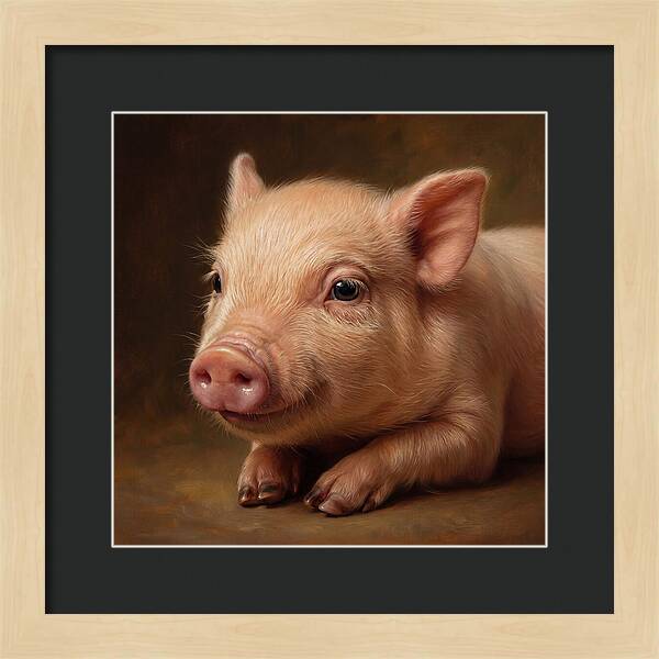 Piglet Portrait In Realism