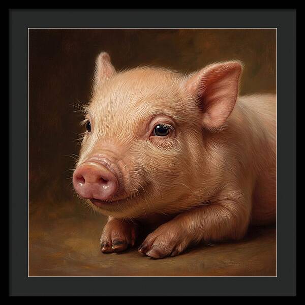 Piglet Portrait In Realism