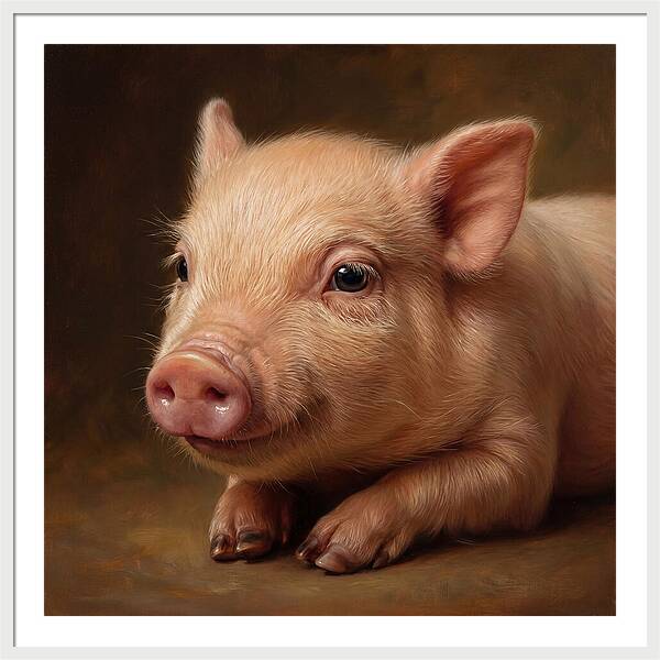 Piglet Portrait In Realism