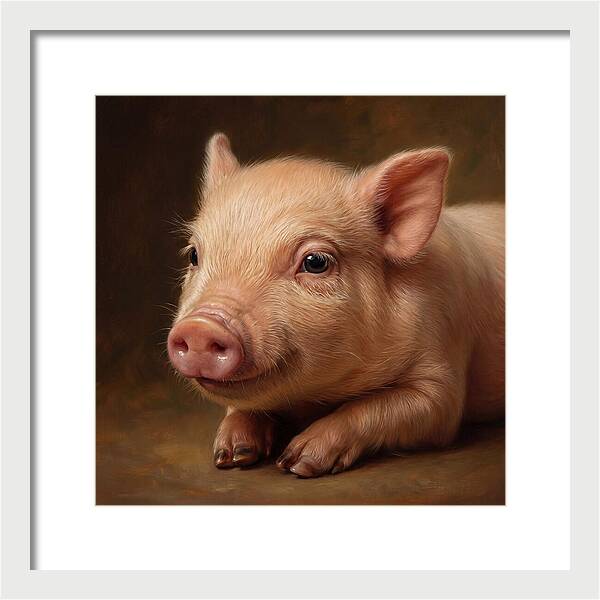Piglet Portrait In Realism