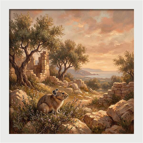 Pika Among Ancient Ruins