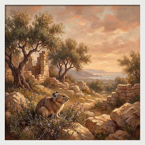 Pika Among Ancient Ruins