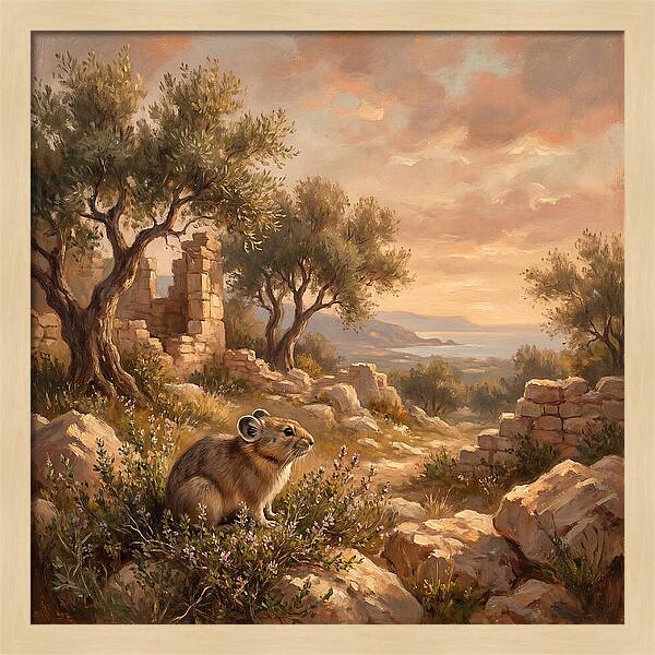 Pika Among Ancient Ruins
