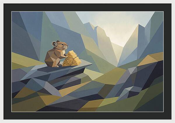 Pika Gathering Hay On Alpine Slope