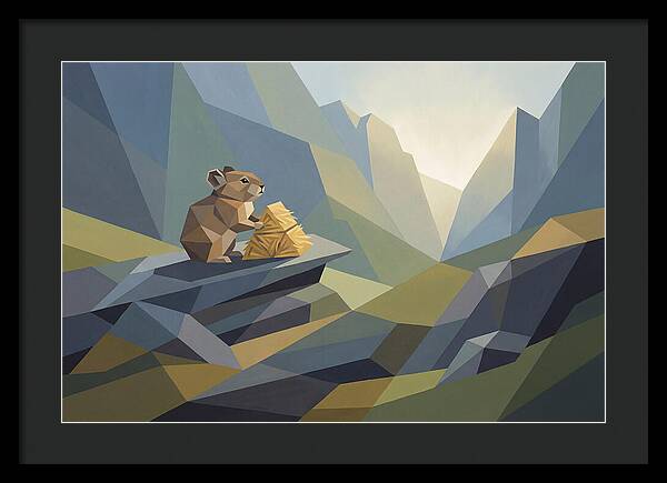 Pika Gathering Hay On Alpine Slope
