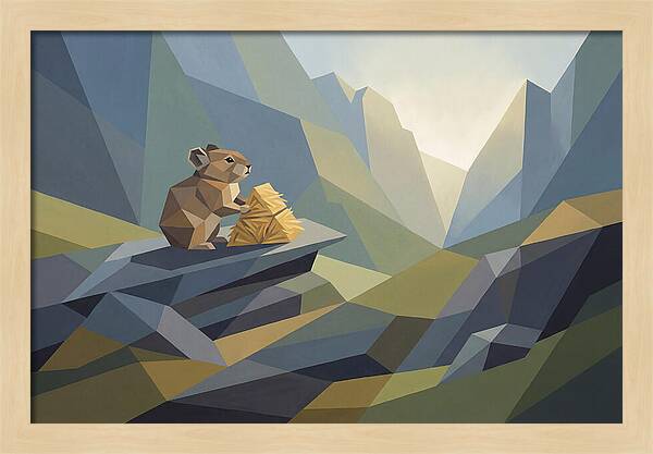 Pika Gathering Hay On Alpine Slope