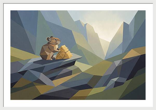 Pika Gathering Hay On Alpine Slope