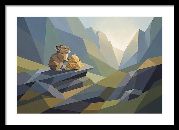 Pika Gathering Hay On Alpine Slope