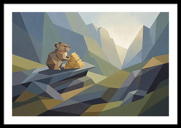 Pika Gathering Hay On Alpine Slope