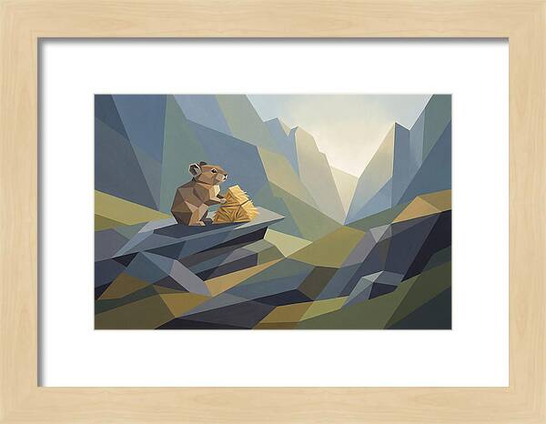 Pika Gathering Hay On Alpine Slope