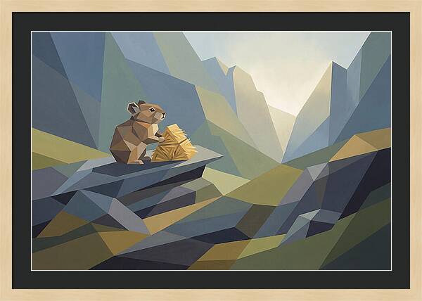 Pika Gathering Hay On Alpine Slope